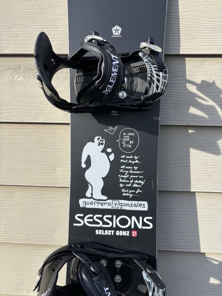 Sessions Gonzales 148cm or 151cm Snowboard w/5th Element Medium Bindings