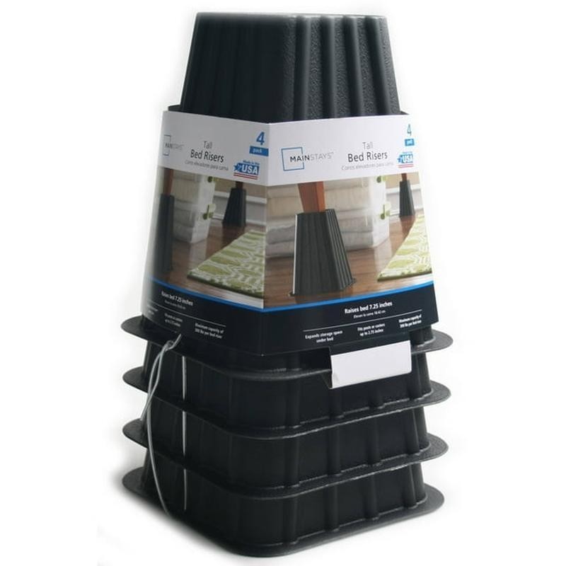 Tall Bed Risers 4-Pack Heavy Duty Storage Solution Underbed Space Savers New