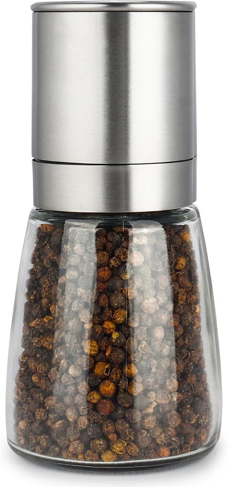 Pepper Grinder Pepper Mill, Salt Grinder Refillable,Single Package Adjustable...