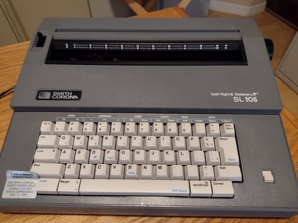 Smith Corona SL105 Typewriter Word Processor  Dictionary Manual Oiled Tested