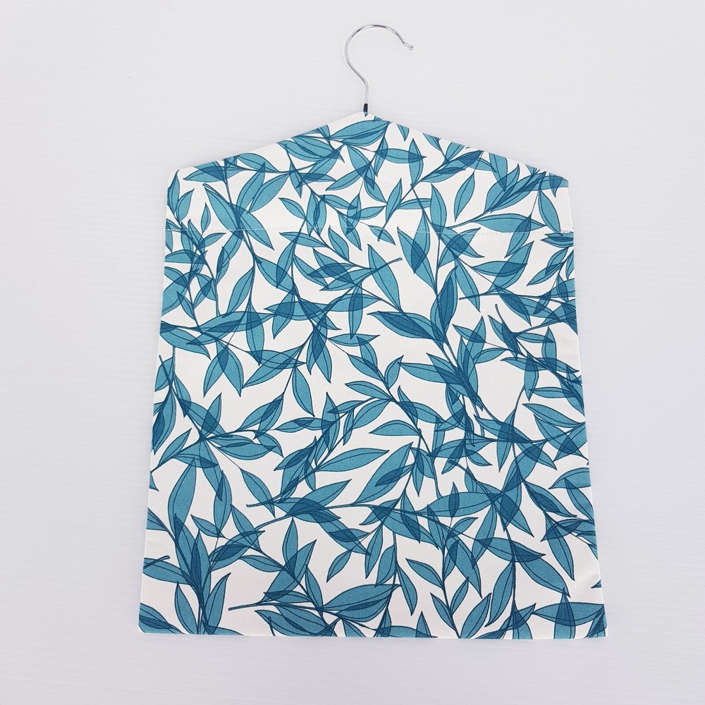 Peg Bag Handmade Blue Leaves Print Lined Laundry Clothes Peg Holder