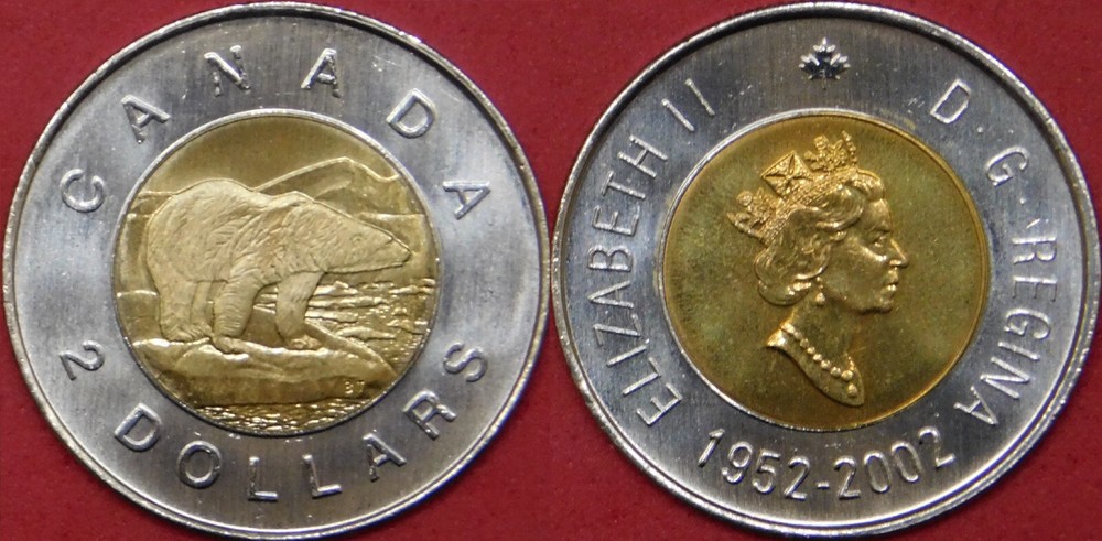 Brilliant Uncirculated 2002 Canada 2 Dollars From Mint's Roll