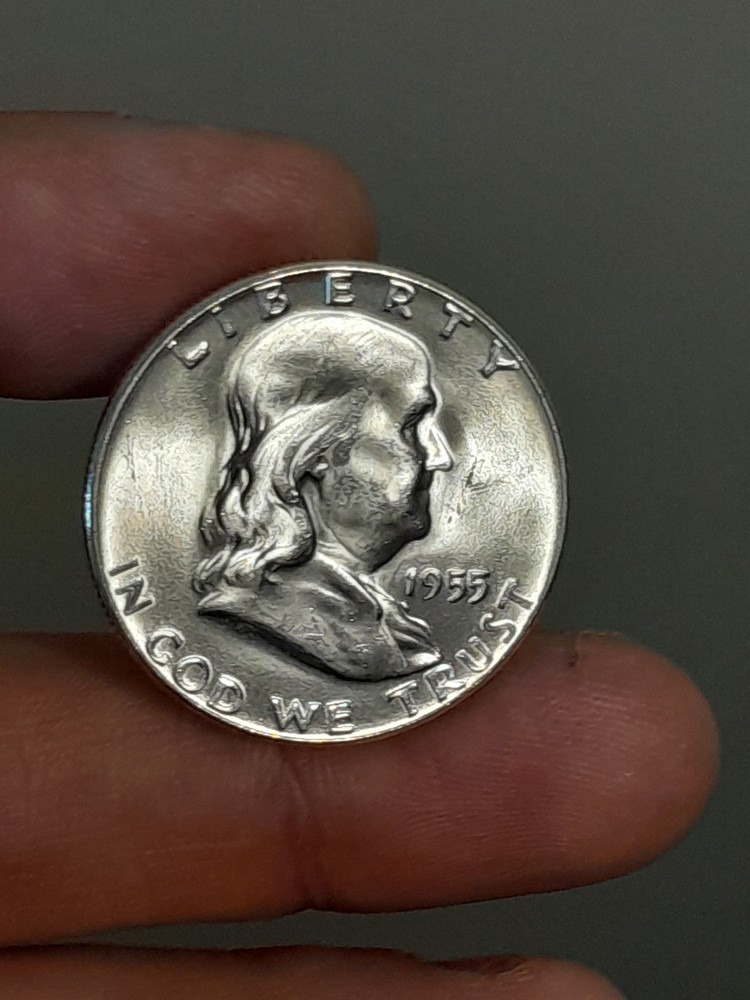 1955- P Franklin Half Dollar BU