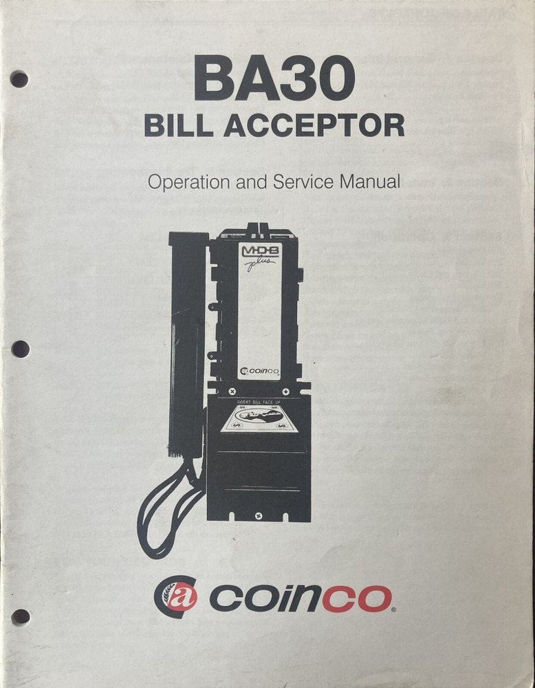 Coinco BA 30 Service Manual