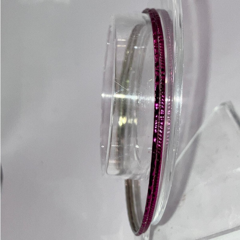2 Purple Thin Textured 2 5/8" Bangle Bracelets!