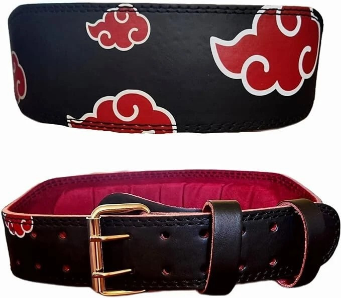 Anime Red Cloud Leather Lifting belt