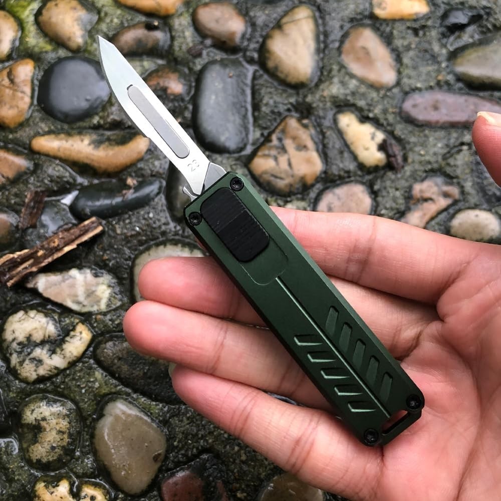 Automatic Utility Knife Safety Auto Box Cutter Retractable EDC Push Button