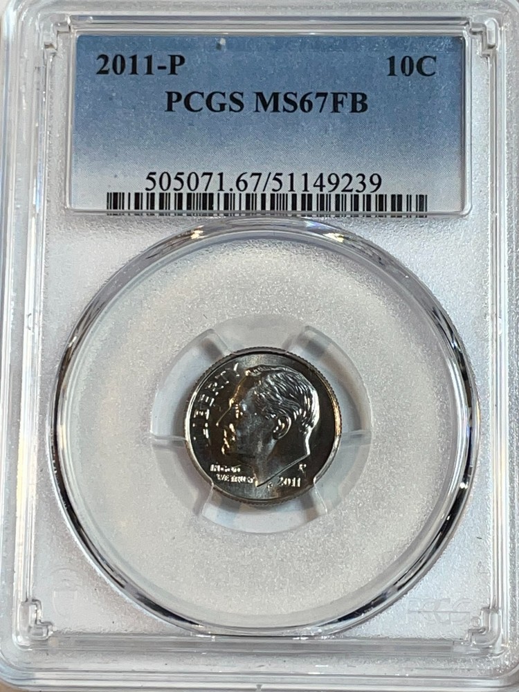 2011 P Roosevelt Dime 10c PCGS MS67FB Full Bands