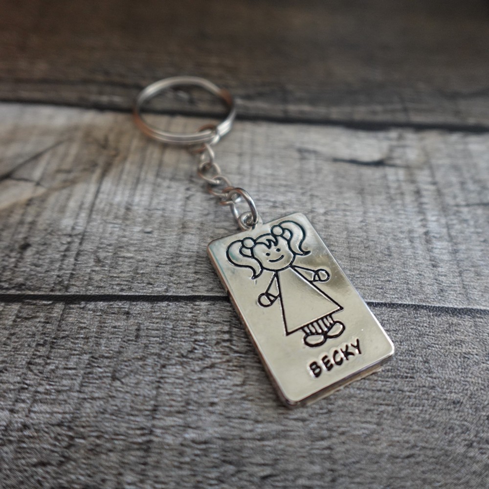Becky Personalized Keychain Zipper Pull Metal Name Kidcore Retro Y2K Gift
