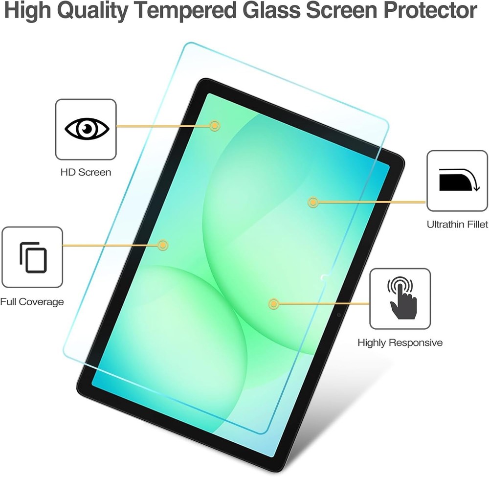 2 Pack Galaxy Tab A11 Plus 11 Inch Screen Protector Tempered Glass for Tab A11+