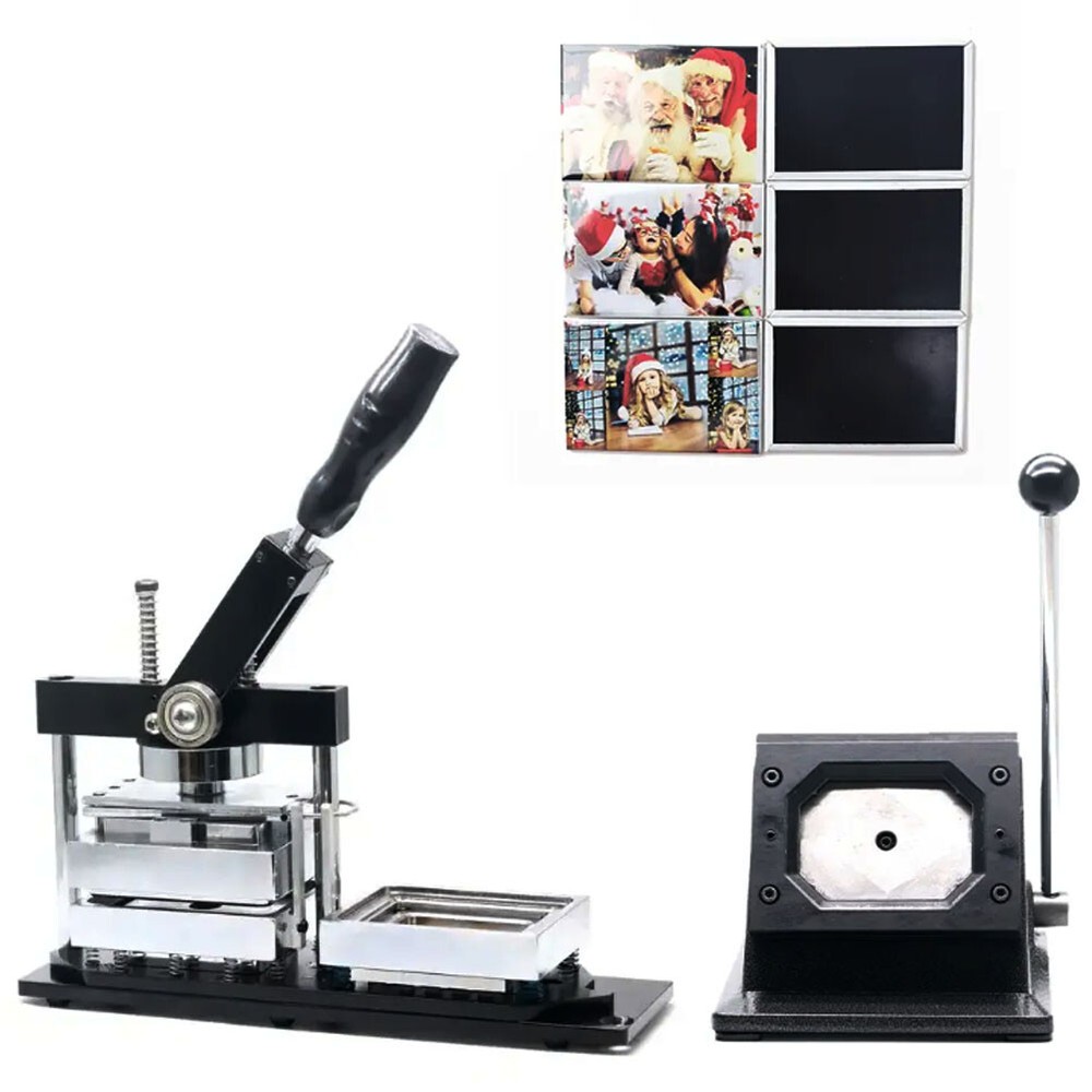 NEW For 80*53mm Fridge Magnet Making Machine Rectangle Button Maker Kit
