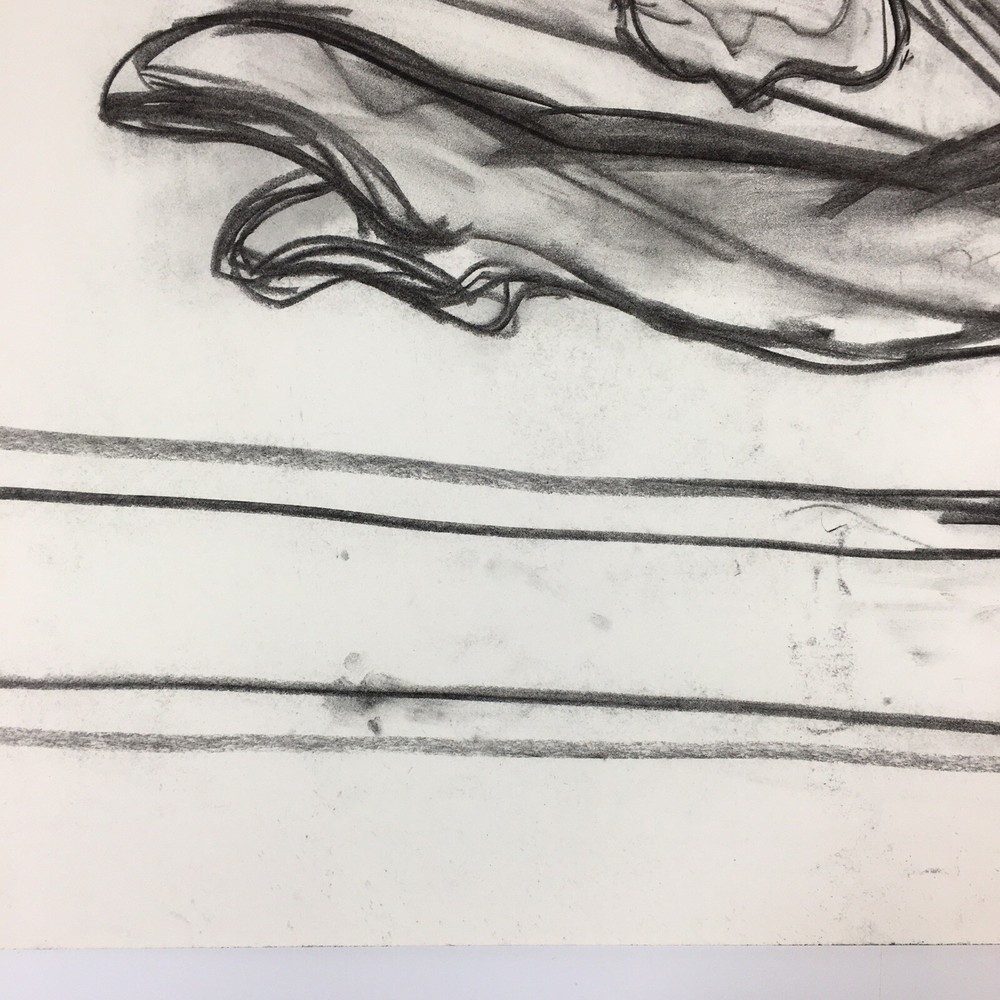 Kip Gresham Unsigned Original Charcoal Drawing Gymnast Curwen Archive #1