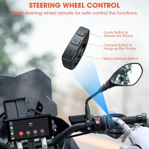 Portable Wireless CarPlay Dashcam for Motorcycle - Waterproof 5.5 Inch Android