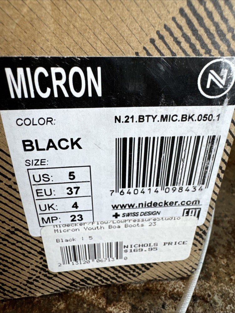 NIDECKER MICRON YOUTH BOOTS, BLACK
