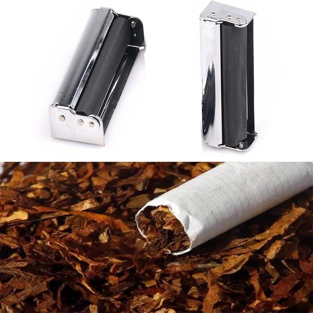 70mm Manual Cigarette Roller Metal Cigarette Rolling Machine with Lid Durable