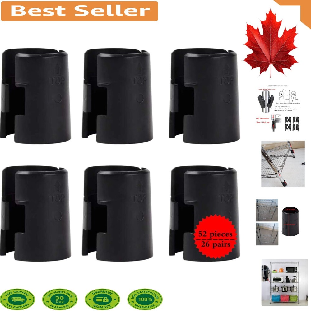 Replacement Wire Shelf Clips (52 Pcs) - Fits 1" Posts for Optimal Support