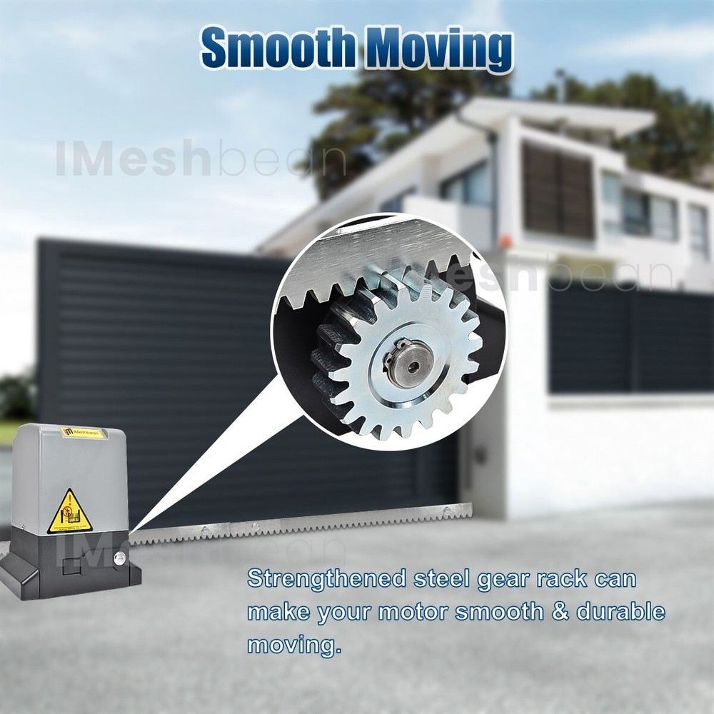 2000LBS Automatic Sliding Gate Opener Rack Driven APP+Keypad+4 Remote Controls