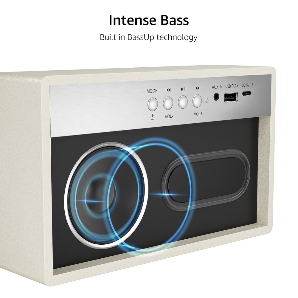 Wireless Portable Speaker With USB & Aux Inputs, Rechargeable Battery