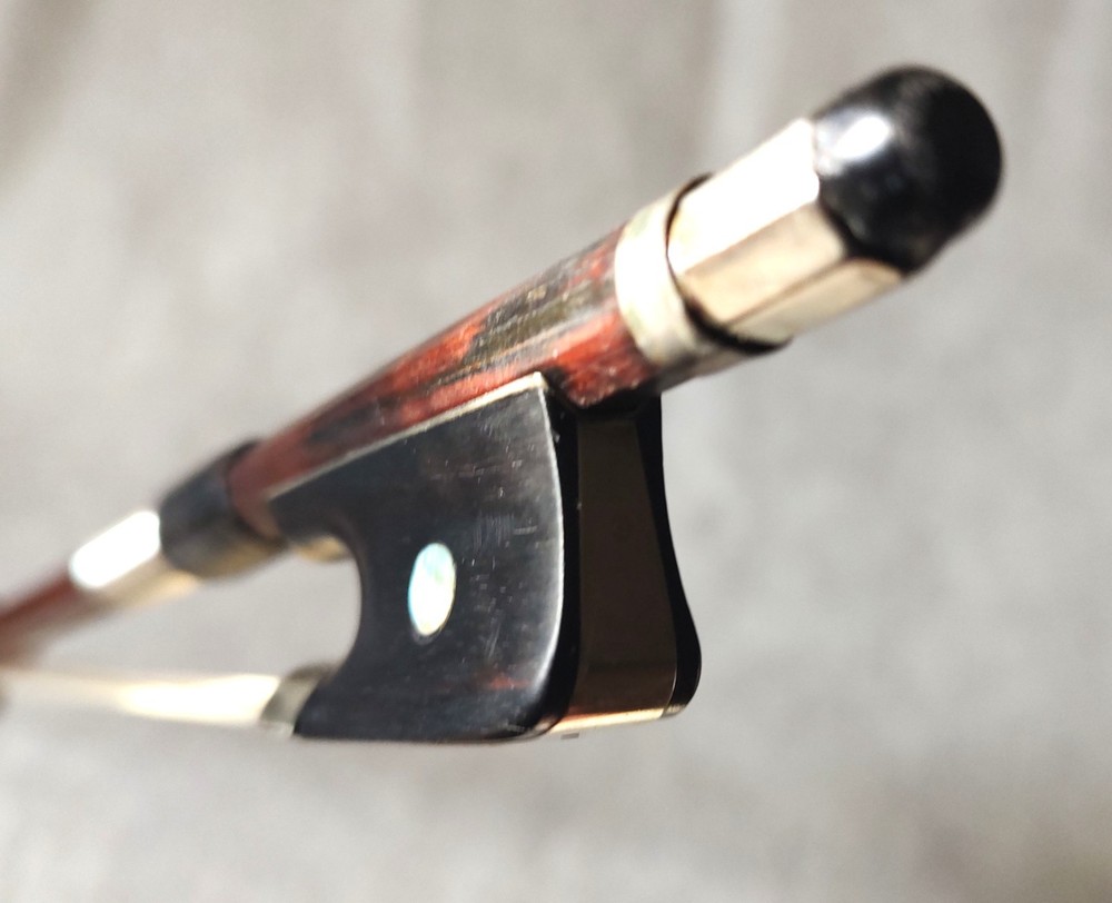 Vintage Euro 3/4 Cello Bow, Pernambuco, 74g, Strong, Responsive, Ebony & Silver
