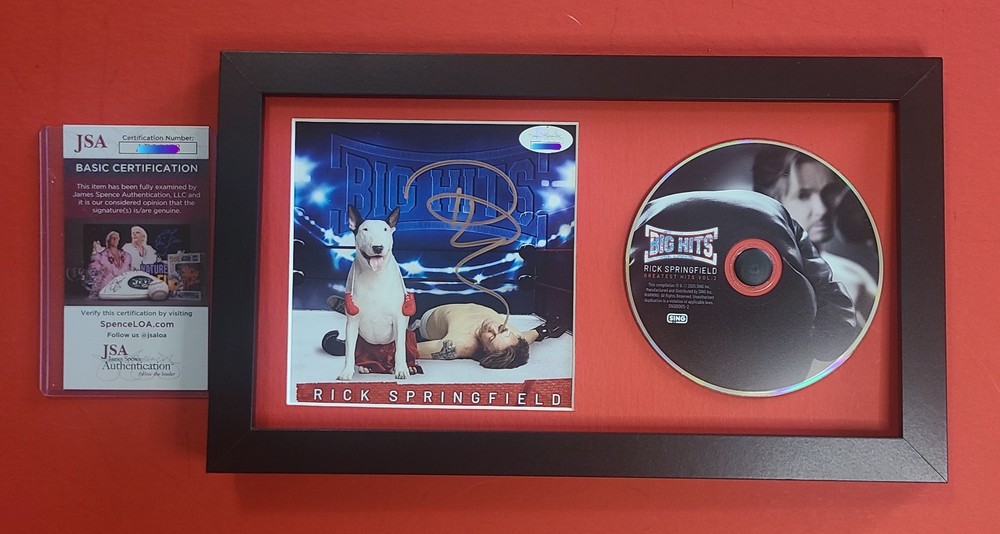 Rick Springfield BIG HITS Hand Signed Autograph Custom Framed CD JSA Authentic