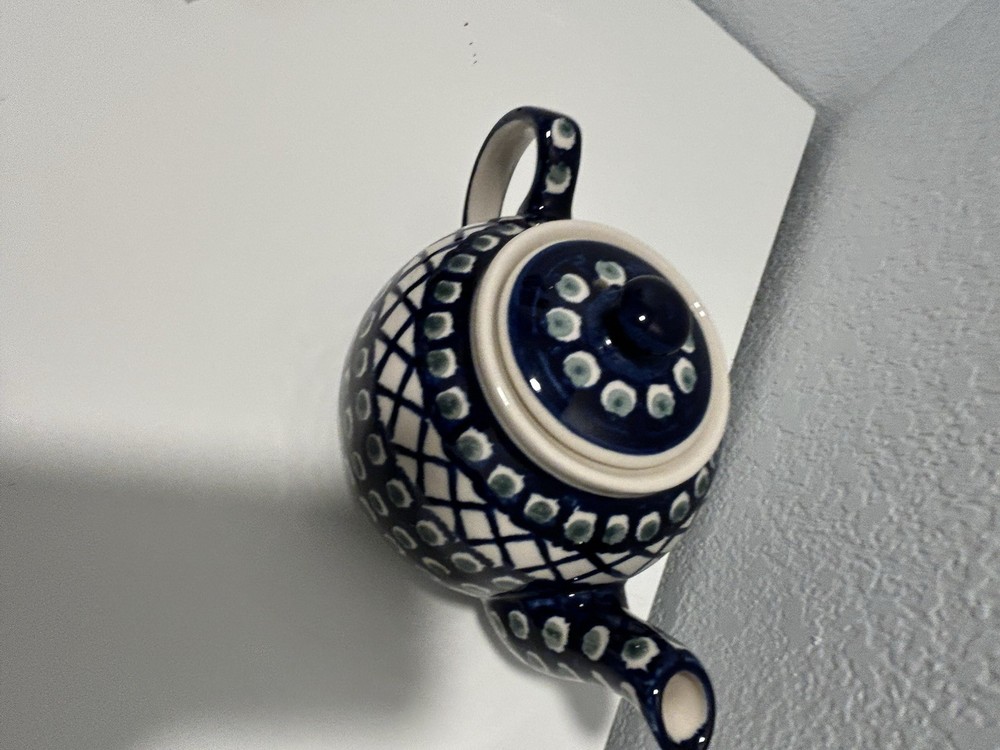 Polish Pottery Teapot With Lid