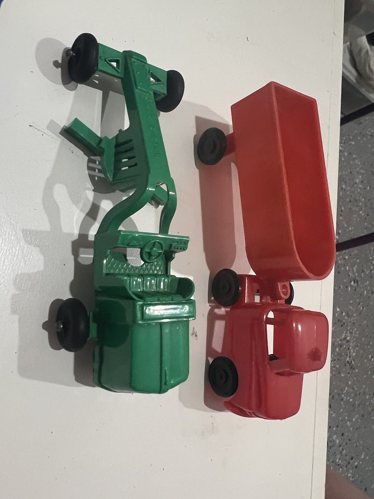 Vintage Plastic Farm Trucks from old scale Train Layout