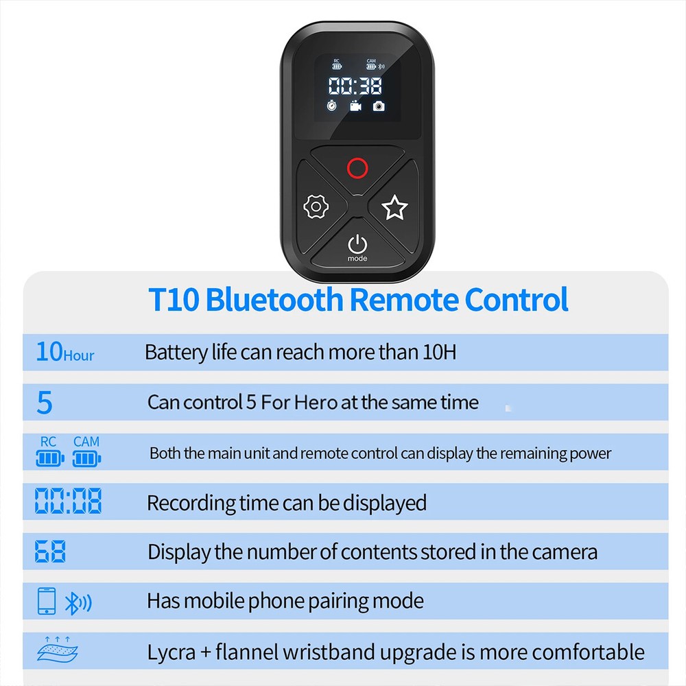 80M Smart Wireless Remote Control Camera Controller for GoPro Hero 11/10/9/8/MAX