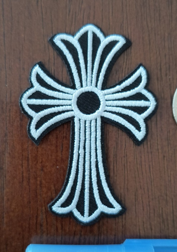 Cross Patch Religious Symbols Embroidered Iron On Patch 2.60x1.75"