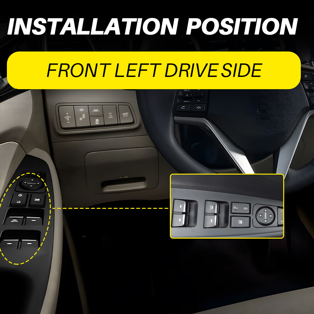 Master Power Window Control Switch Left Driver Side For 2016-2018 Hyundai Tucson