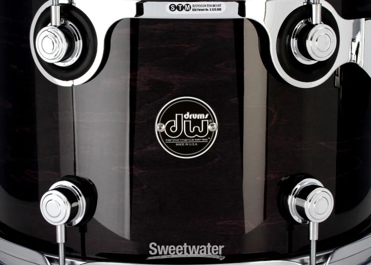 DW Performance Series Mounted Tom - 9 x 13 inch - Ebony Stain Lacquer
