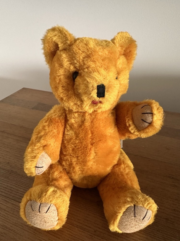 VINTAGE JOINTED TEDDY BEAR  TAGGED  SA made In China