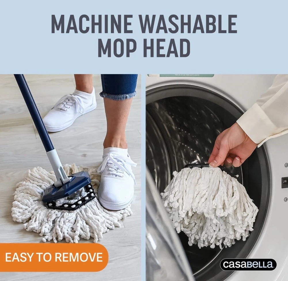 Casabella Clean Water Spin Mop with Extra Refill