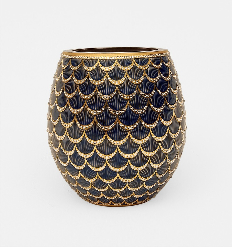 6" 24K Gold Processed Vase with 1500 Crystals