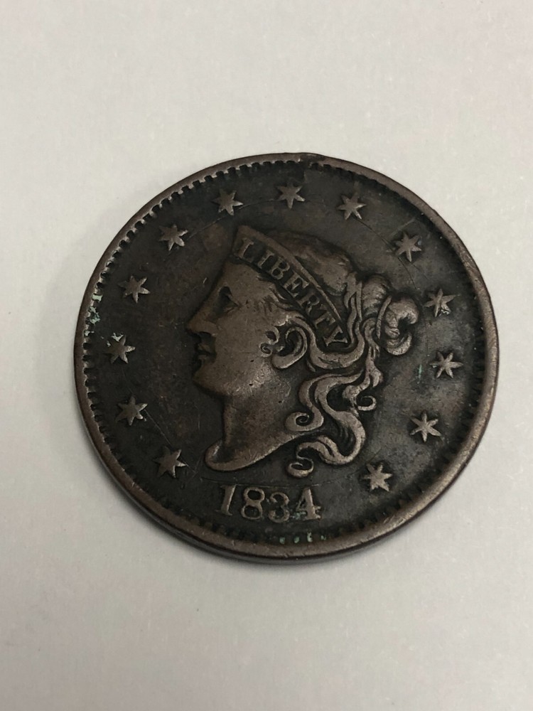 1834 US LIBERTY CORONET HEAD LARGE ONE CENT