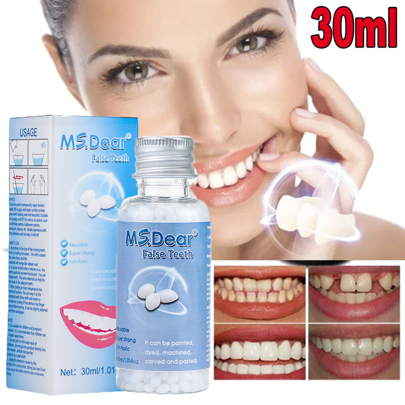 Tooth Solid Gel Temporary Repair Kit Moldable Thermal Fitting Bead Teeth 30ml