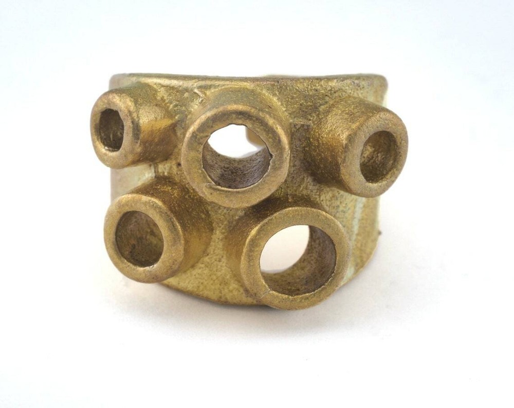 Ring Adjustable Ring Bezel - Cup Raw brass (17.5mm 7US inner size  2698