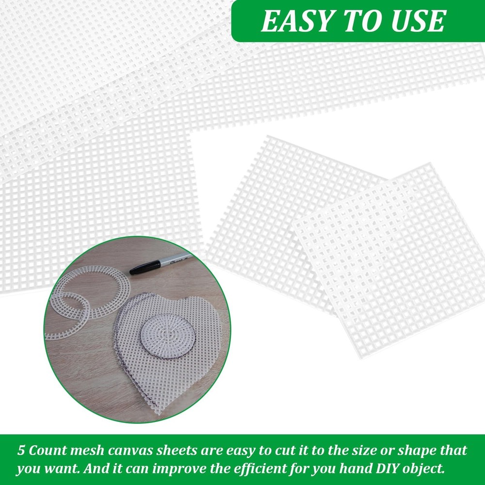 20PCS Plastic Canvas Sheets 11.3x15 inch, 5 Count Plastic Canvas Plastic Mesh...