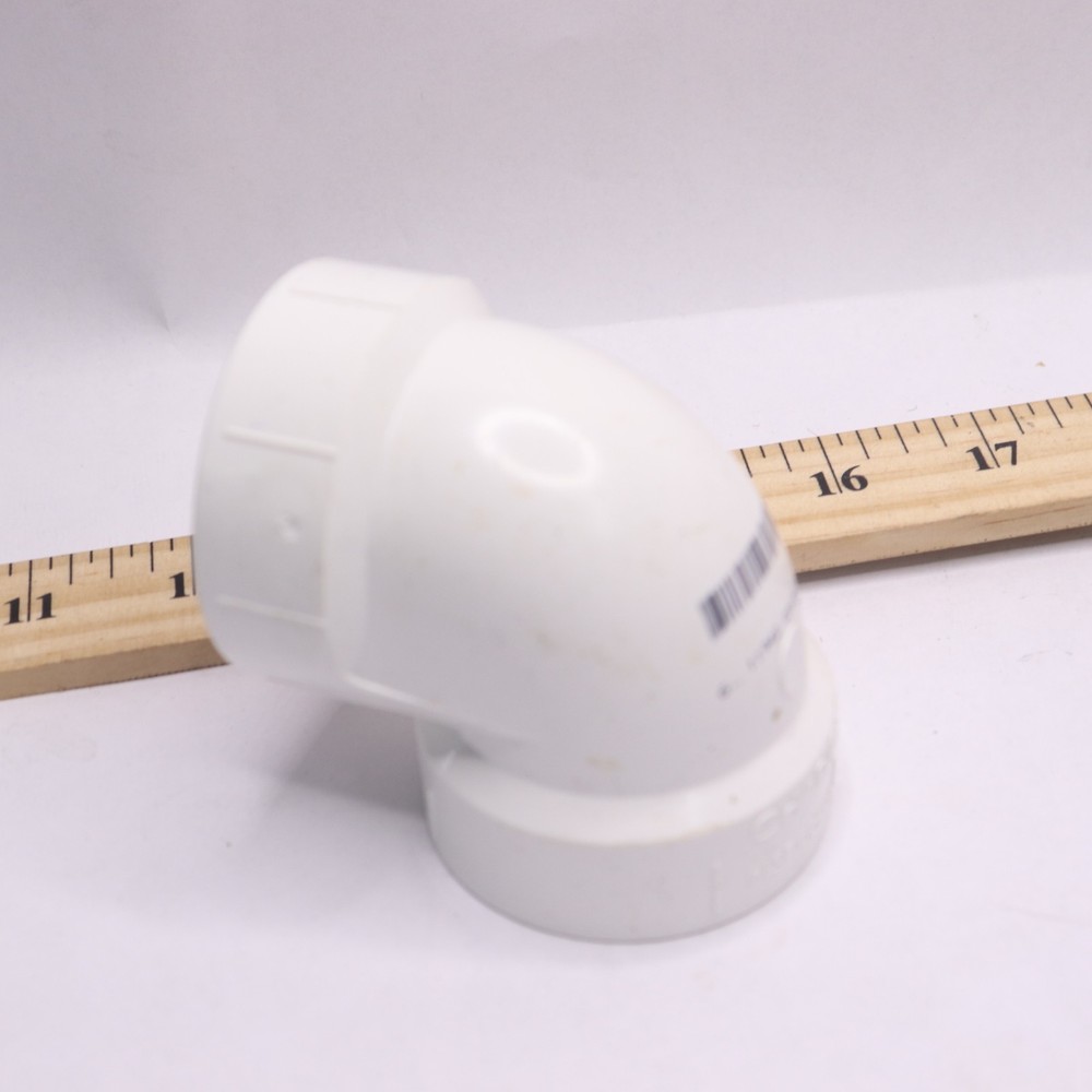 Vent 90Â° Elbow Pipe Fitting White Schedule 40 1-1/2"