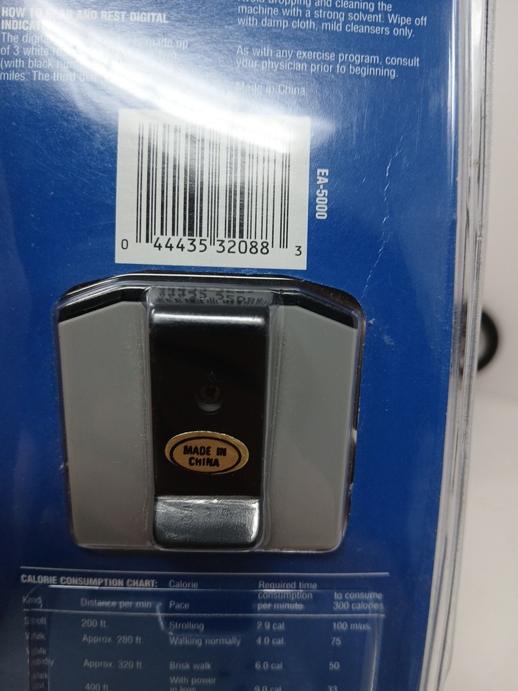 Bollinger Pedometer Direct Action Quick Read Display One Button Reset Hip Clip