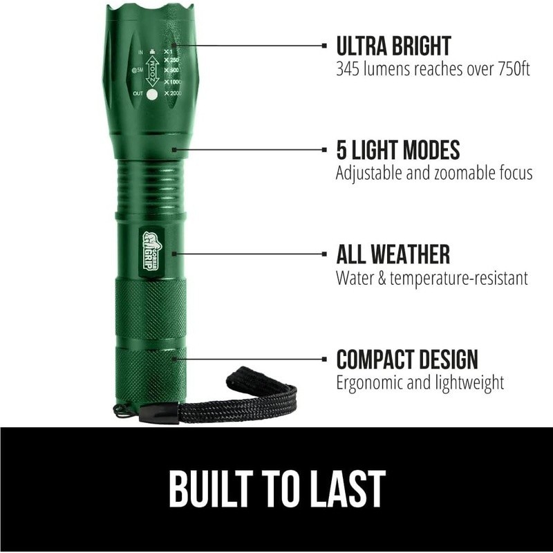 Heavy Duty Luggage Straps & Tactical Flashlight Bundle Secure Travel Accessory