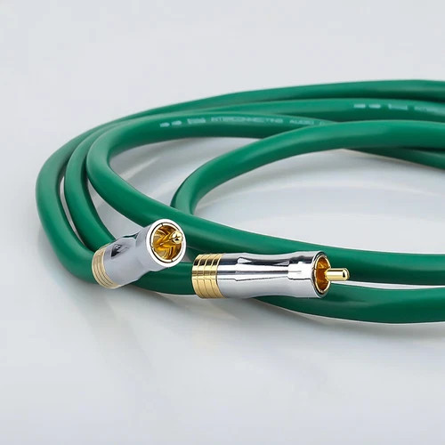 Pair Silver Plated Shielded HiFi RCA Cable Audio Signal Interconnect Cable