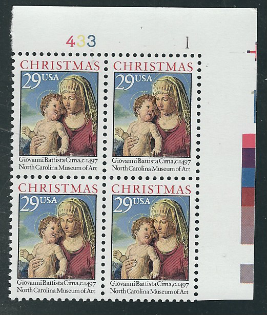 Scott #2789...29 Cent...Christmas... Plate Block