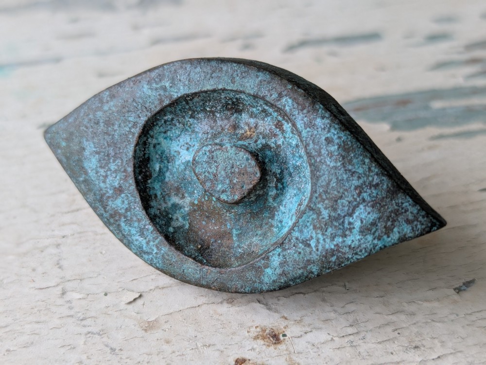 1967 "Antico" Eye by Jerome & Evelyn Ackerman Hand-cast Solid Brass Pull