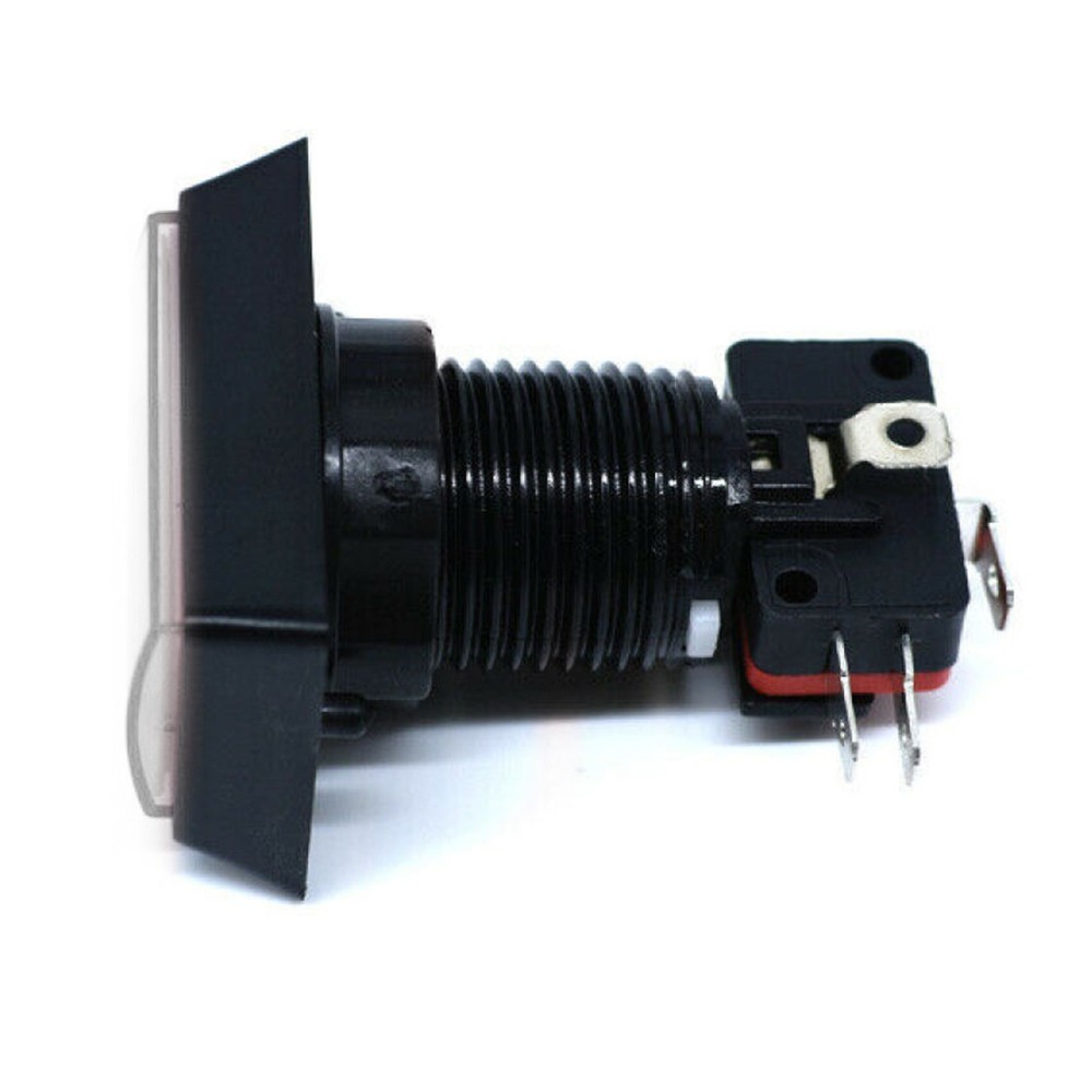White Arcade Square Rectangle Buttons LED Push Illumilated With Microswitch
