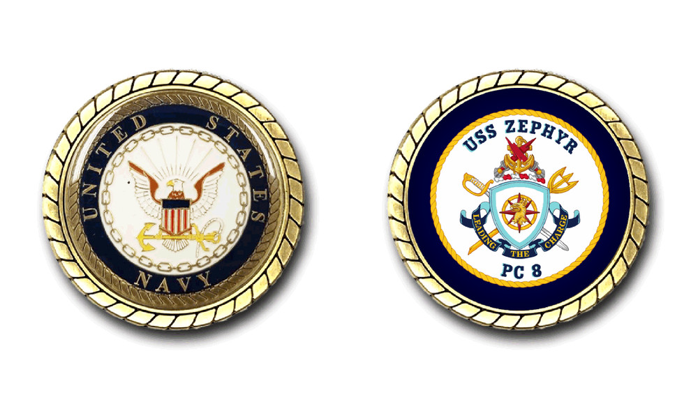 USS Zephyr PC-8 Crest Challenge Coin