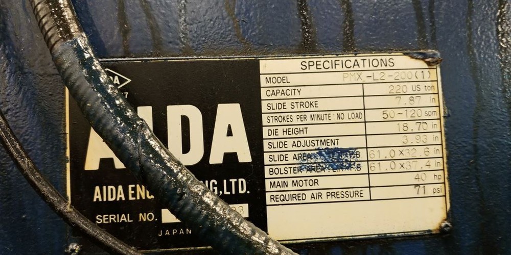 220 TON AIDA SSDC LINK DRIVE PRESS