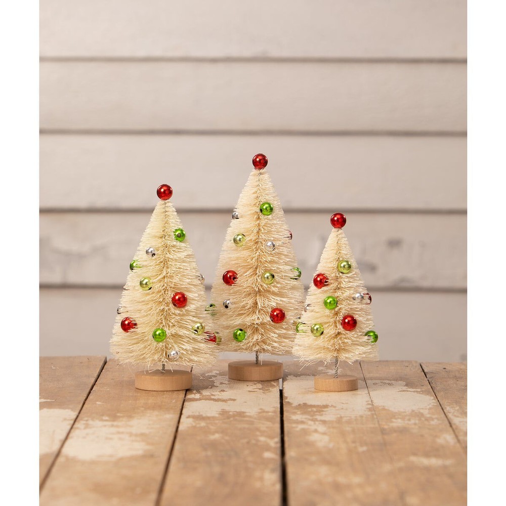Bethany Lowe - Christmas - Red/Green Polka Dot Trees Set - LC3419