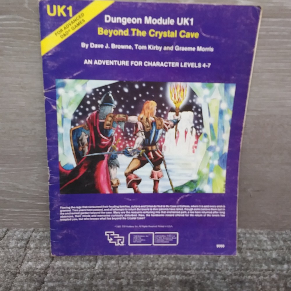 1983 Advanced Dungeons & Dragons Dungeon Module UK1 Beyond The Crystal Cave