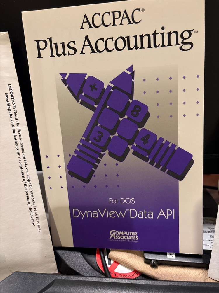 BRAND NEW ACCPAC PLUS Accounting for DOS Dynaview Data API.