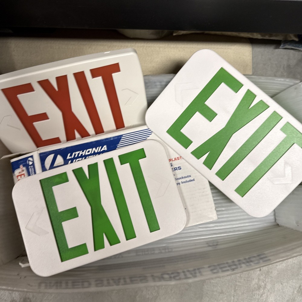 lithonia lighting exit Sign Replacement Covers Only 2 Green 1 Red